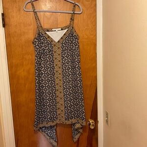Daniel Rainn Summer Dress Boho Handkerchief Hem Sz L Strappy Lined